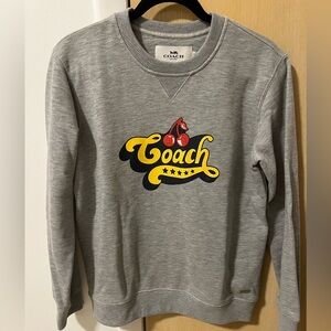 Coach Grey Crewneck Sweater with Cherry Logo